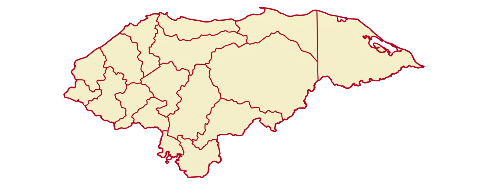 Mapa de Honduras con las sucursales fedco.