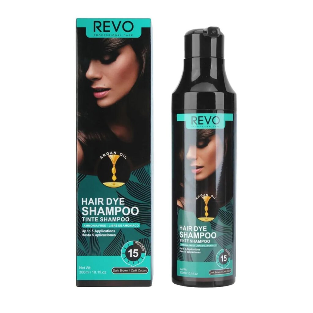 REVO SHAMPOO TINTE CAFÉ OSCURO SIN AMONIACO 300 ML
