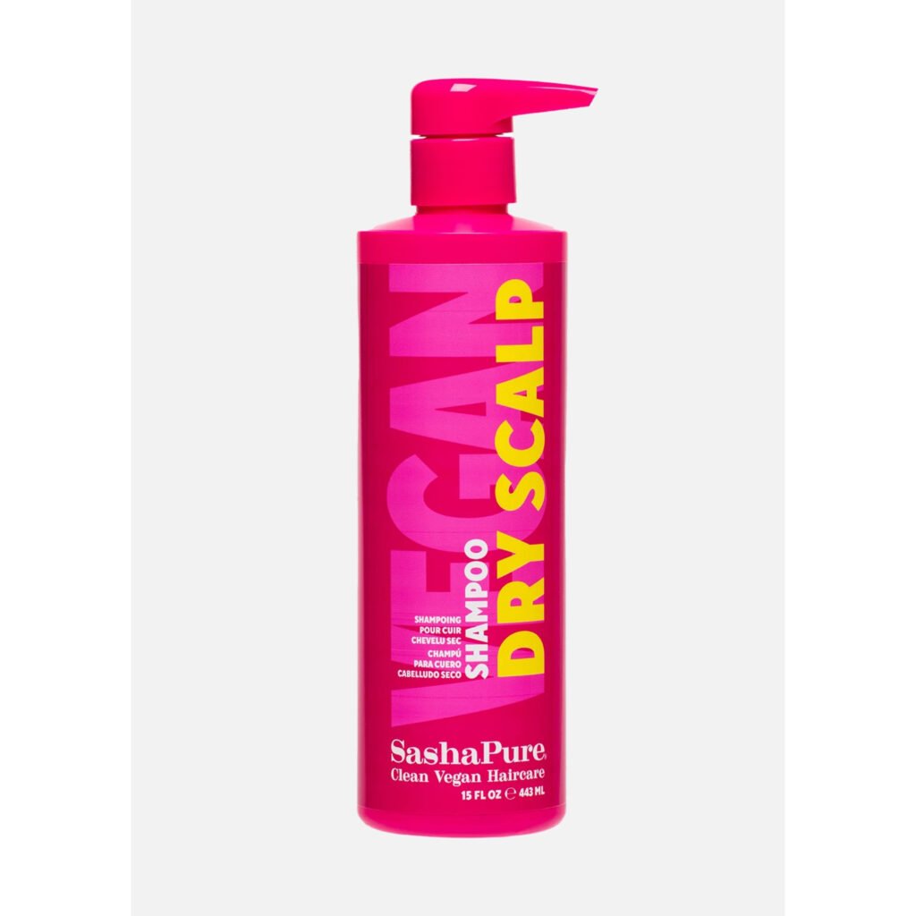 SASHAPURE SHAMPOO PARA CUERO CABELLUDO SECO CUIDADO CAPILAR VEGANO Y LIMPIO 12 OZ