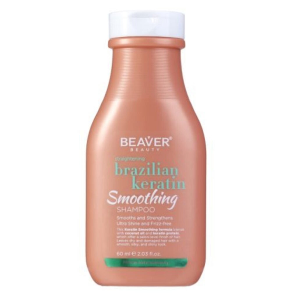 BEAVER SHAMPOO ALISADOR PARA CABELLO SECO Y DAÑADO KERATINA BRASILEÑA 60 ML