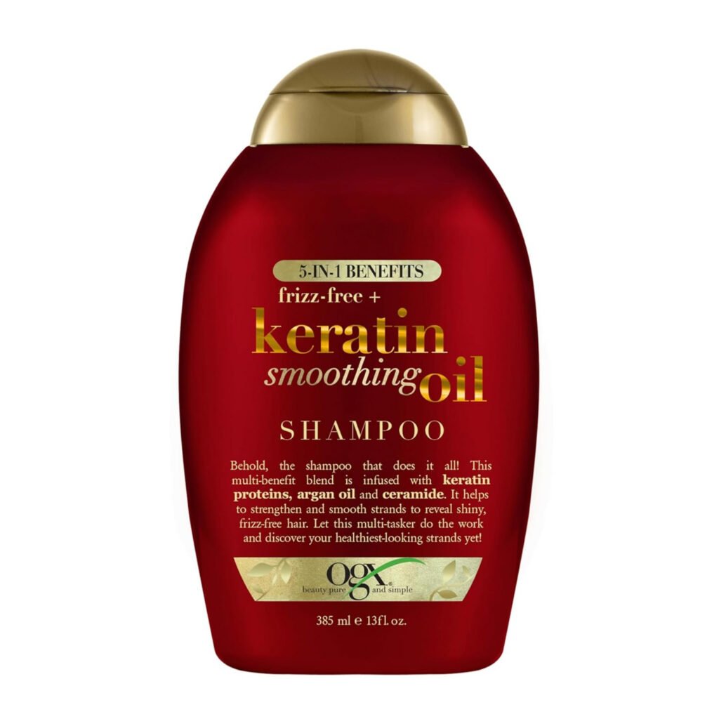 OGX SHAMPOO ANTI FRIZZ DE ACEITE DE QUERATINA SUAVIZANTE 13 OZ