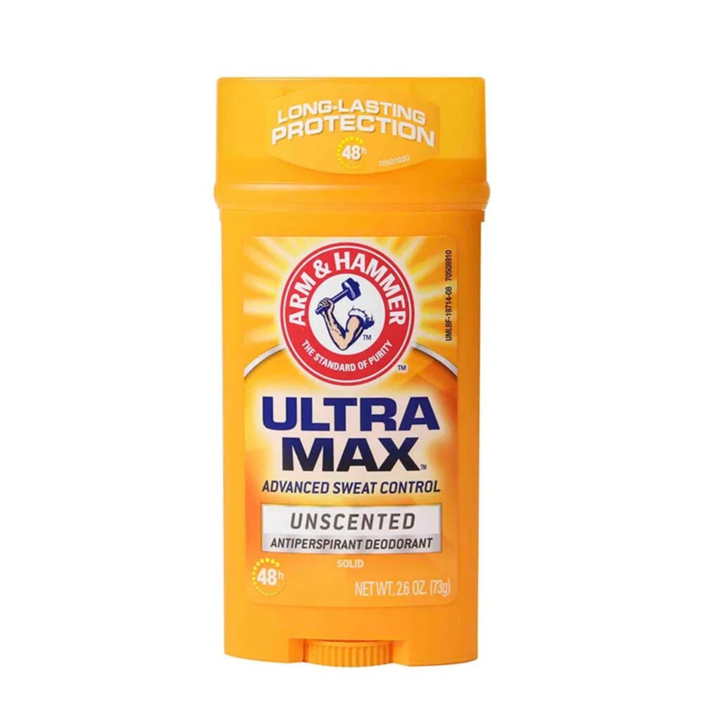 ARM & HAMMER DESODORANTE ANTITRANSPIRANTE SOLIDO ULTRAMAX CONTROL AVANZADO DEL SUDOR SIN AROMA 2.6 OZ