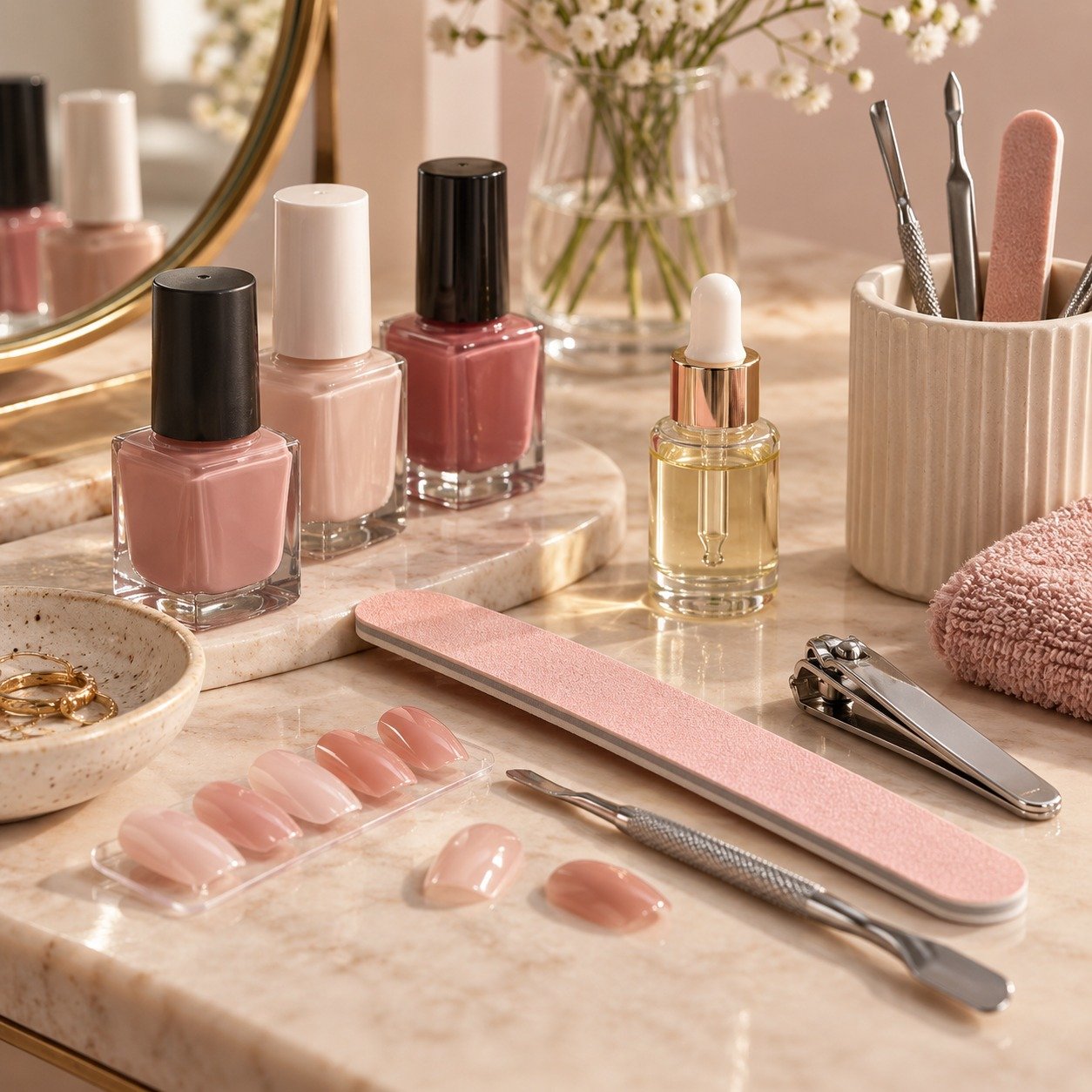 Productos para uñas: esmaltes, lima, cortaúñas y uñas postizas