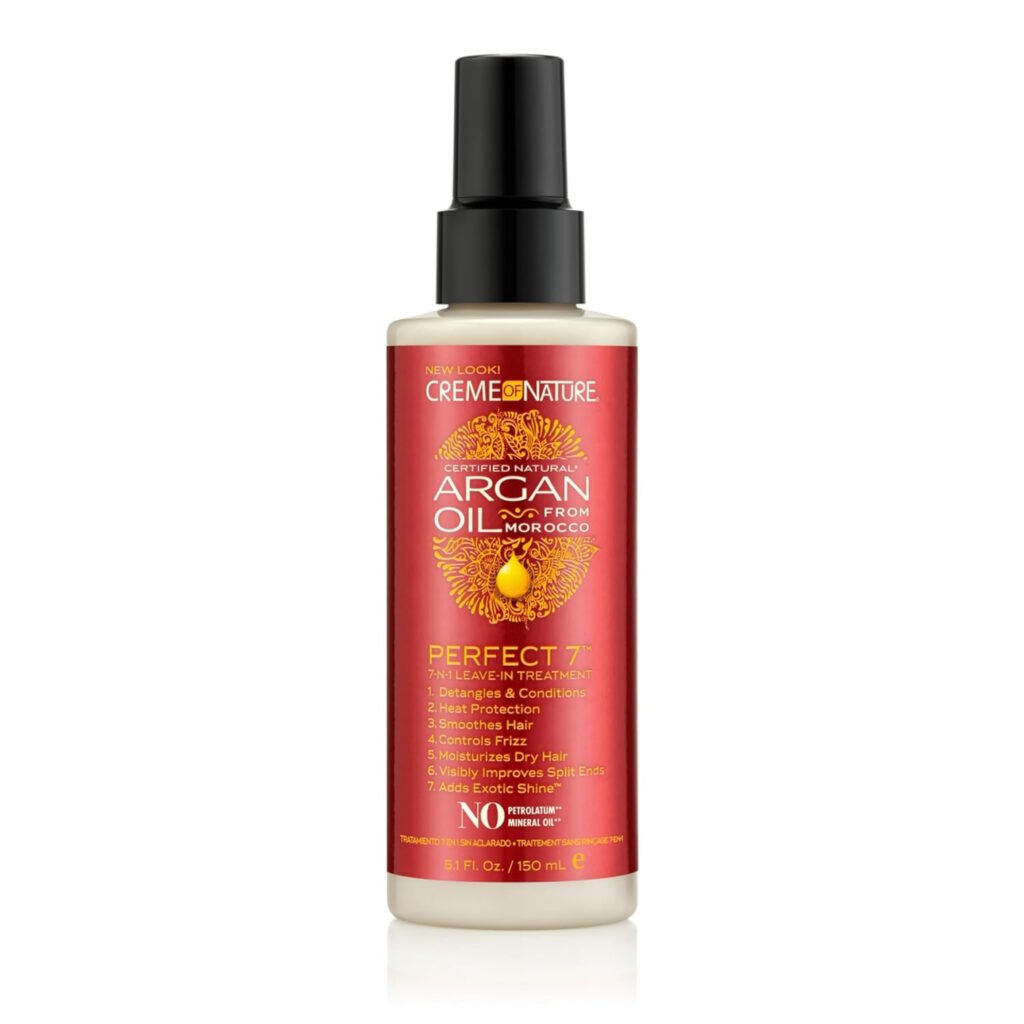 Creme Of Nature Tratamiento Sin Enjuage 7 En 1 De Aceite De Argan 5.1 Oz