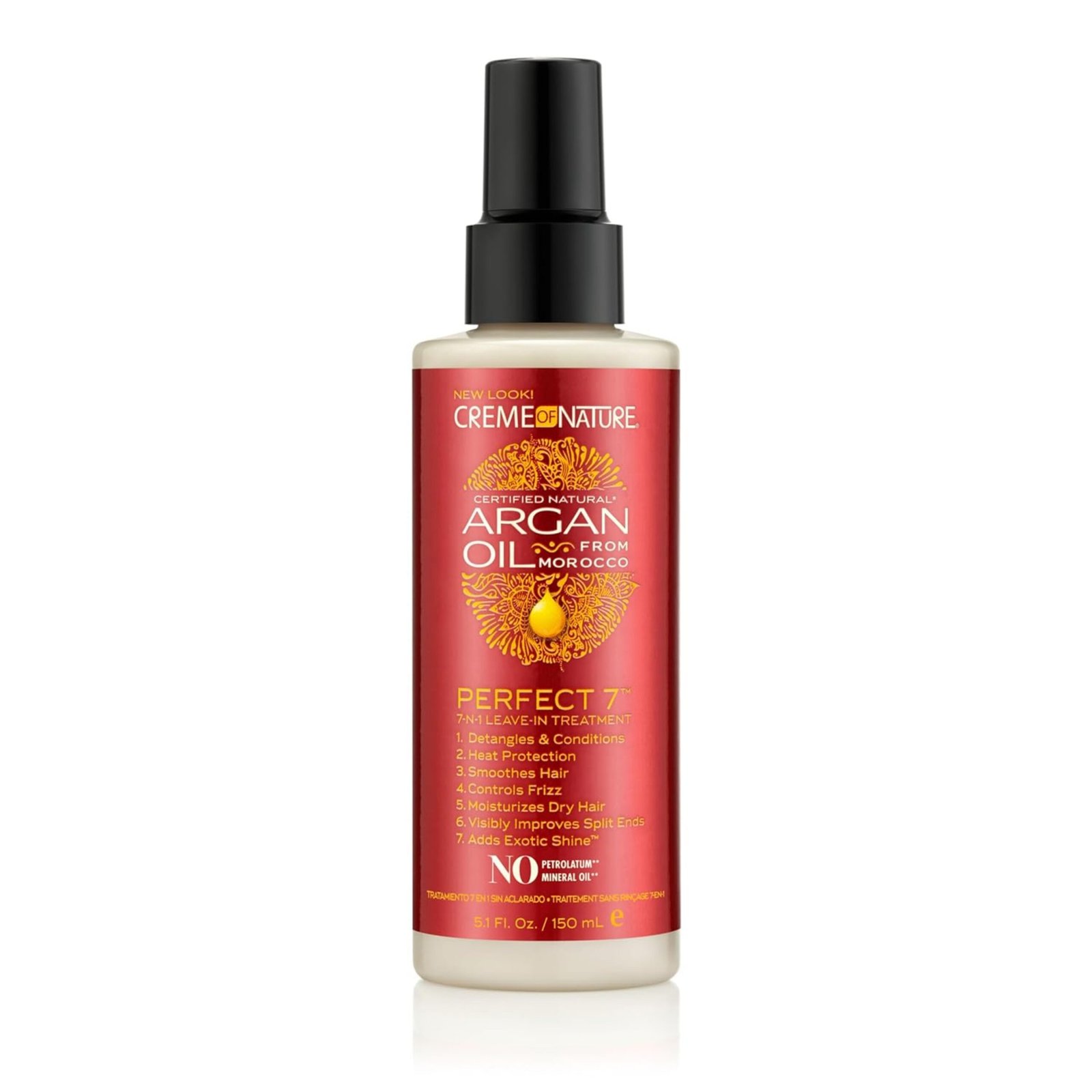Creme Of Nature Tratamiento Sin Enjuage 7 En 1 De Aceite De Argan 5.1 Oz